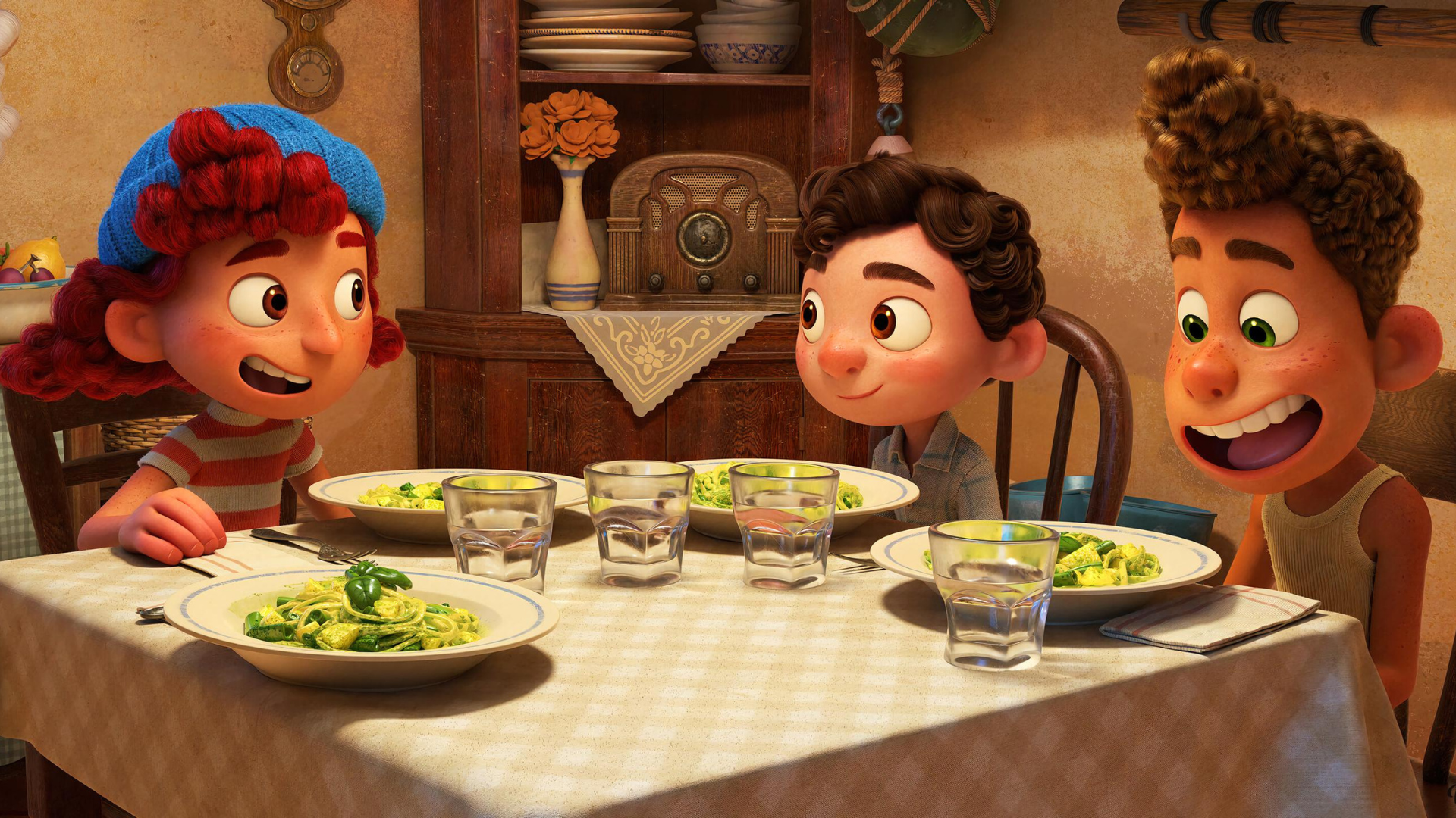 Luca a table avec Giulia Alberto