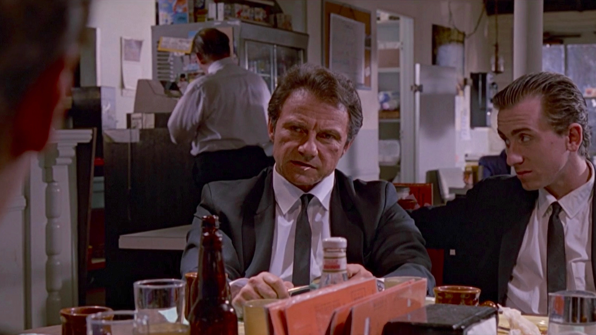 Harvey Keitel et Tim Roth dans Reservoir dogs