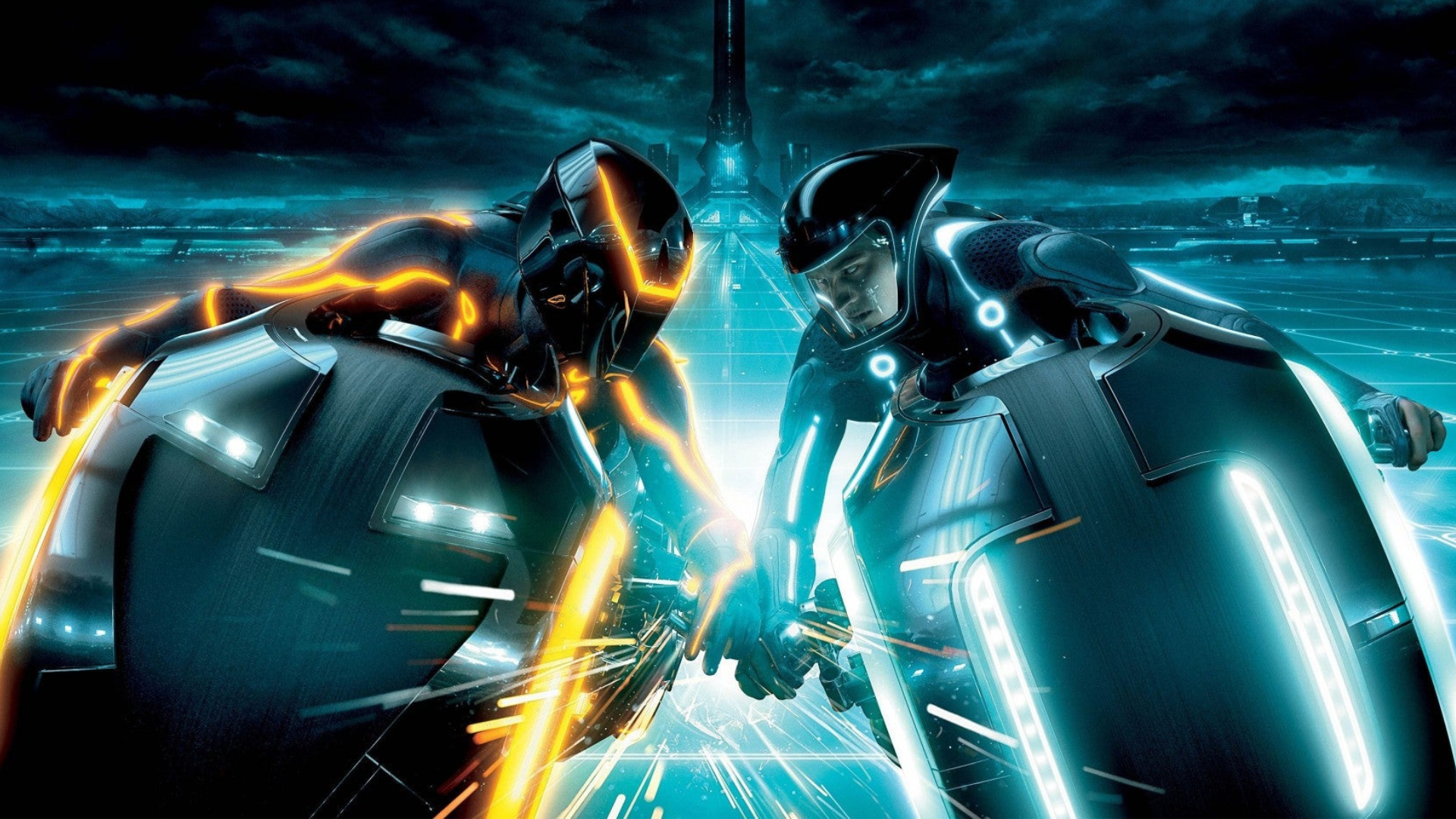 course poursuite en moto dans tron l'héritage