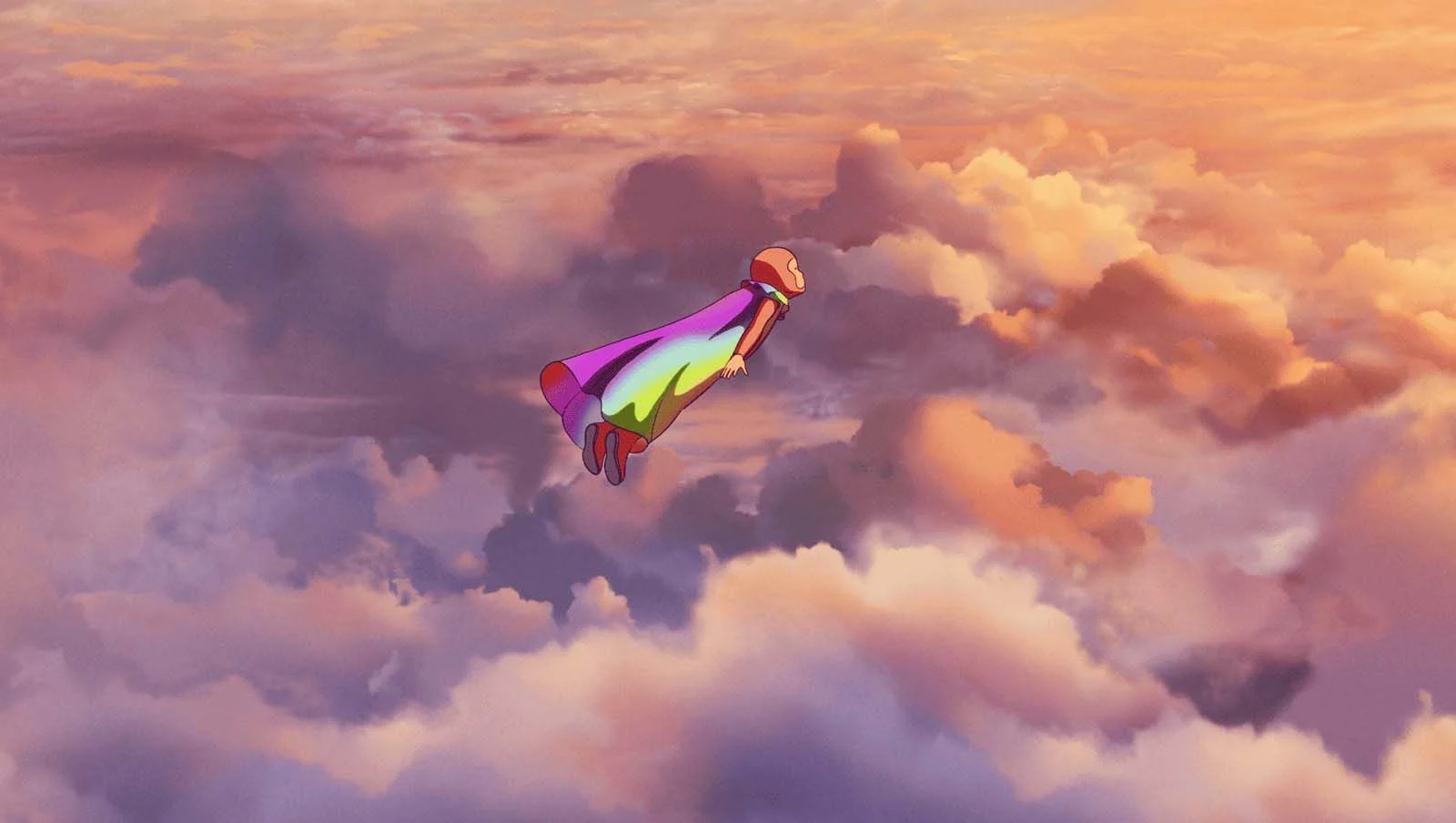 Arco vole dans une mer de nuages pastels