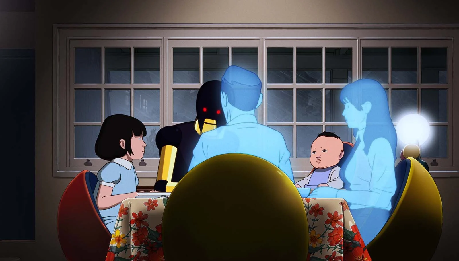 La famille d'Iris : deux enfants, deux hologrammes et un robot