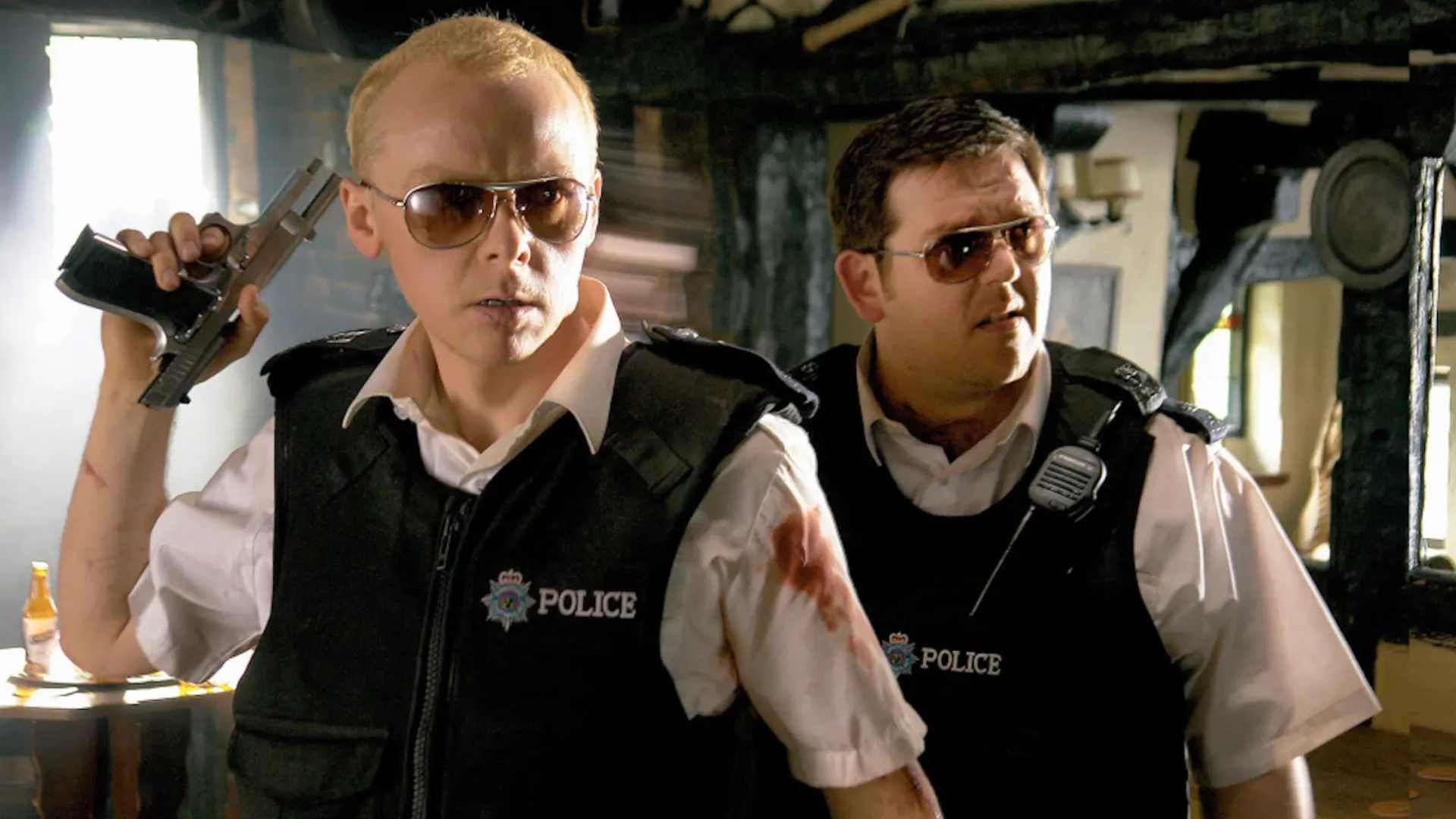 plan pour affiche du film hot fuzz
