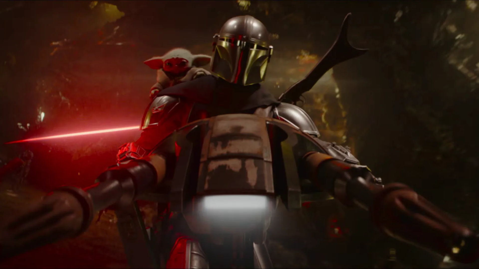 Le mandalorien et grogu fuient le repère hutt